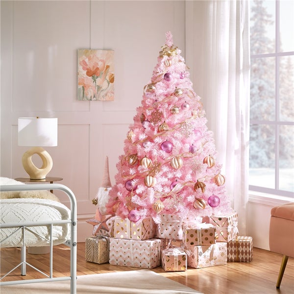 Yaheetech 183 cm Künstlicher Weihnachtsbaum , Rosa