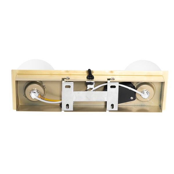 Innenansicht einer Wandleuchte mit zwei Lampen