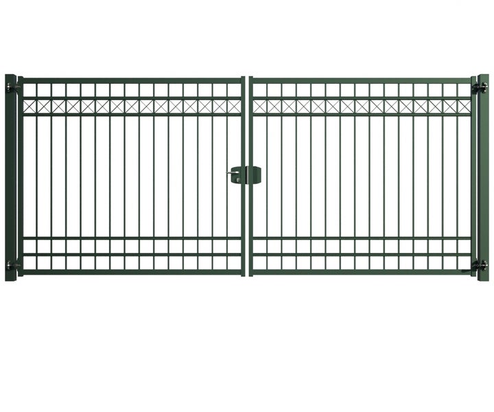 Doppelflügeltor aus Metall mit geradlinigem Design