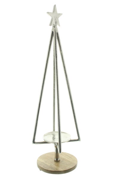 Dekorativer Teelichthalter in Form eines Weihnachtsbaums mit Stern