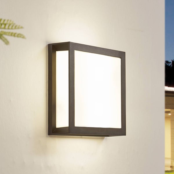 Lindby Wandleuchte außen Sivana (spritzwassergeschützt (Modern) in Schwarz aus Aluminium (2 flammig, E27) - Außenwandleuchten Wandlampe Led Außenlampe Outdoor für Außenwand/Hauswand