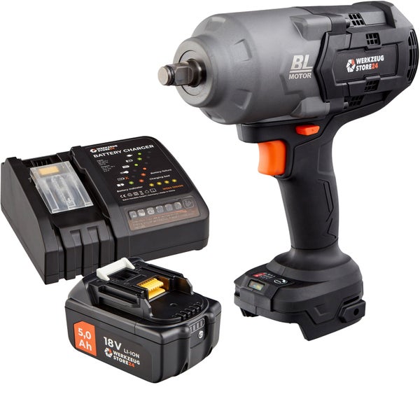 Akku-Schlagschrauber Set mit Ladegerät und 5,0 Amperestunden Akku
