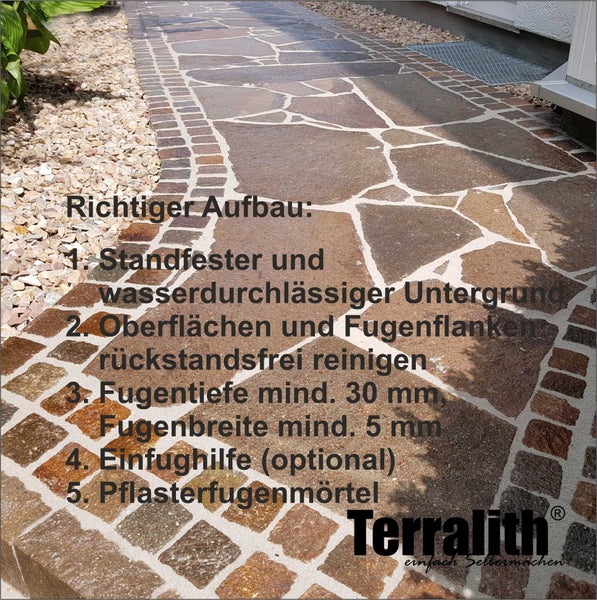 Terralith Drän Pflasterfugenmörtel -granit grau-