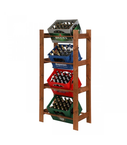 PROREGAL Getränkekistenregal Pinepeak HxBxT 149 x 70 x 38,8 cm Für 4 Kisten Kiefernholz Braun