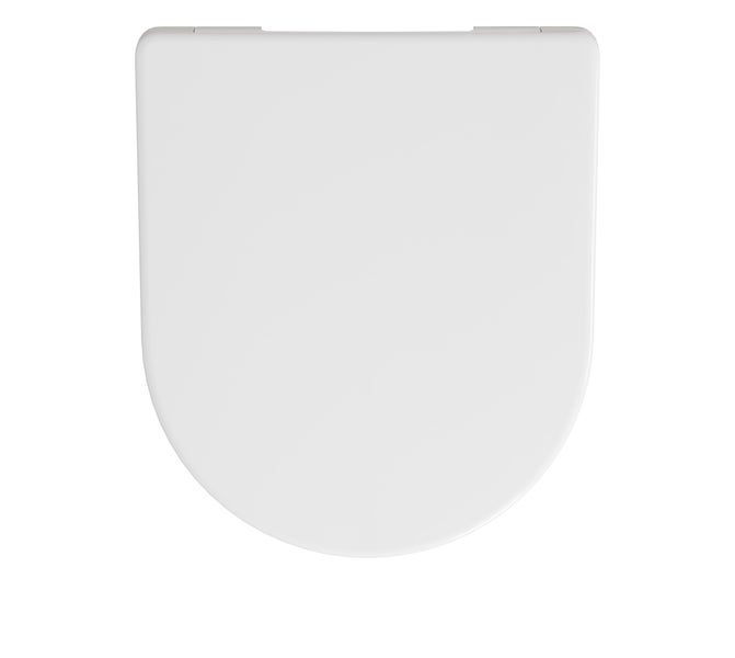 Ein schlichter WC Sitz mit Deckel in U-Form für Standard Toilettenbecken