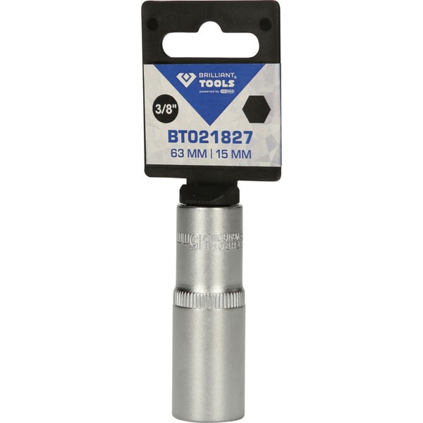 BRILLIANT TOOLS 3/8 Sechskant-Stecknuss lange Ausführung 15 mm - BT021827