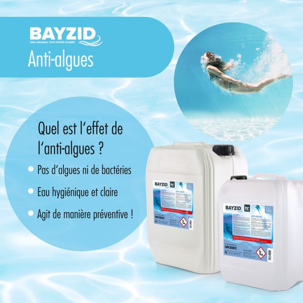 Flasche mit einem Liter Anti-Algen-Mittel