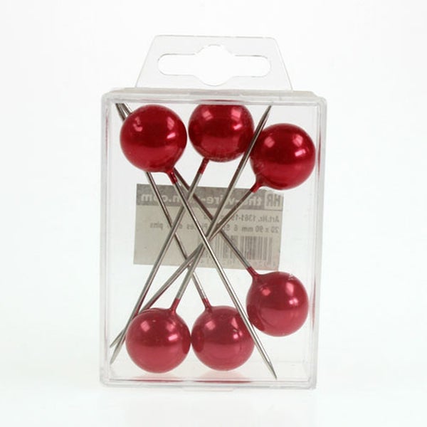 Stecknadeln mit runden Köpfen in einer transparenten Kunststoffverpackung