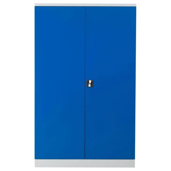 PROREGAL Stahlschrank Bee 4 Fachböden HxBxT 195 x 120 x 42 cm Pulverbeschichtetes Fachbodenmaterial Grau & Blau