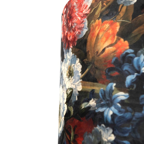 Velour Lampenschirm Blumenmuster 40/40/40 goldene Innenseite