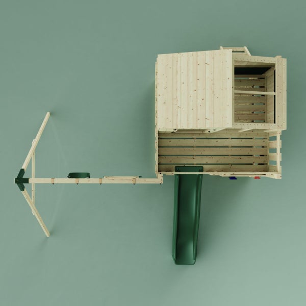 OutdoorToys Spielturm Bosse aus Holz in Grün Trapezstange