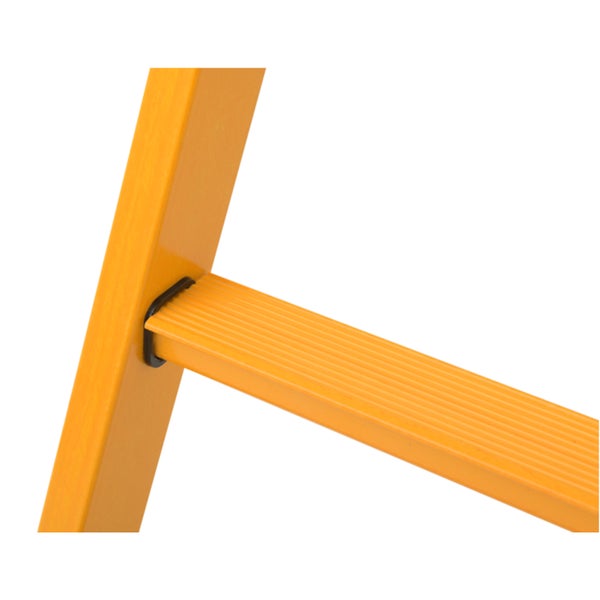 Detailansicht einer Trittleiter aus Metall