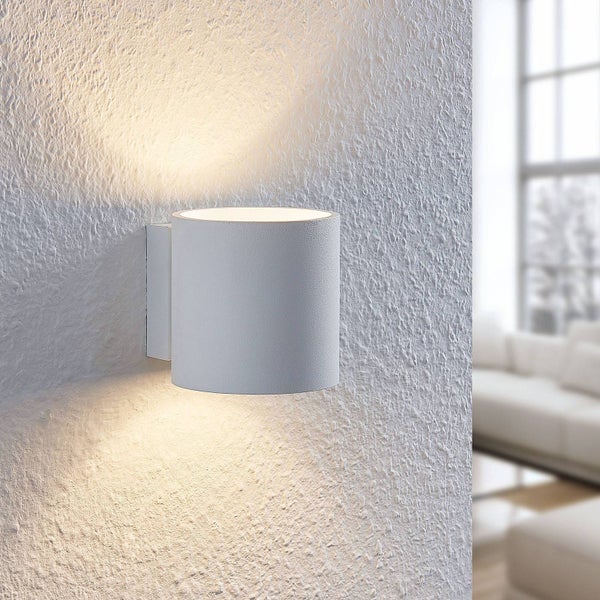 Lindby Wandleuchte, Wandlampe Innen Mirza (Modern) in Weiß aus Aluminium (1 flammig G9) - Wandstrahler Wandbeleuchtung Schlafzimmer / Wohnzimmer Licht nach oben & unten Wohnzimmerleuchte