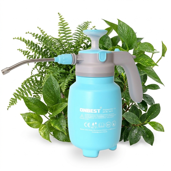 Drucksprüher mit Überdruckventil und Dauersprühtaste mit Lock-Funktion.