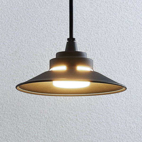 Lindby LED Außenleuchte Cassia (spritzwassergeschützt (Modern) in Schwarz aus Aluminium (1 flammig, ) - Pendelleuchte außen