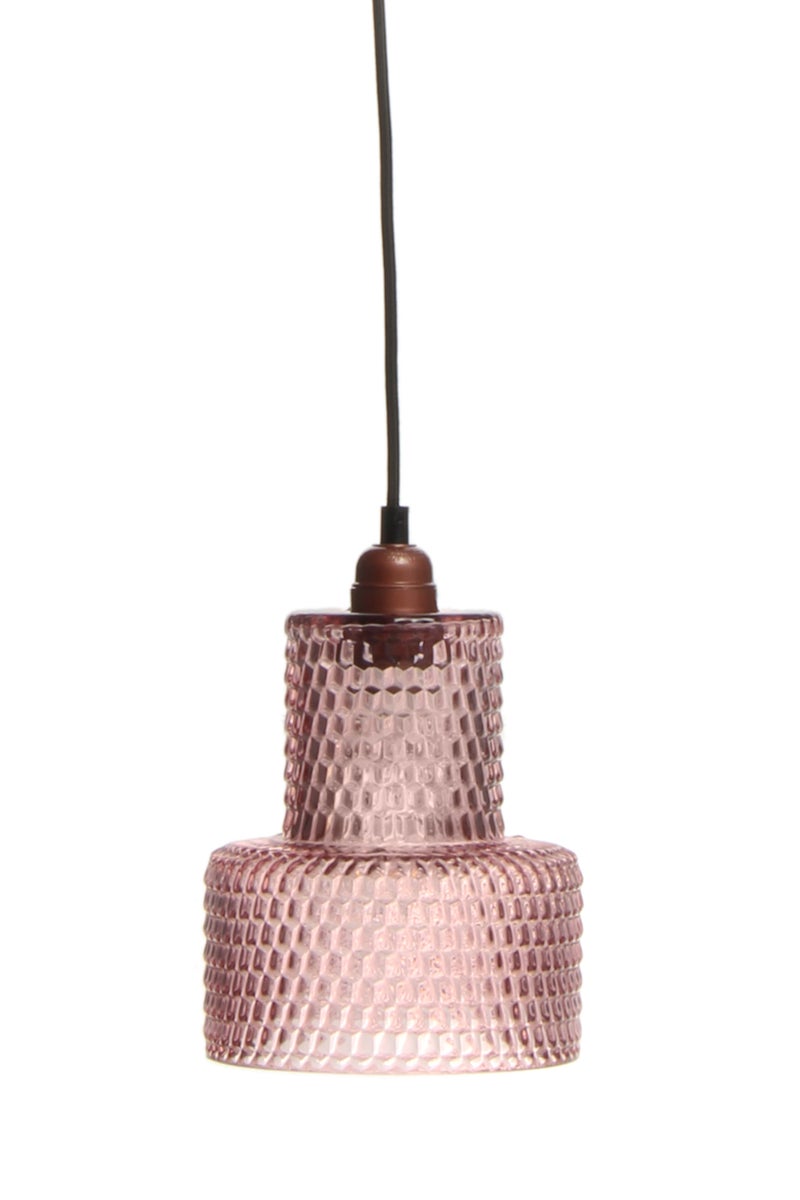 Retro Glas Lampe Rosa, Hängelampe Modern 27 cm | Wohnzimmer Esszimmer Leuchte