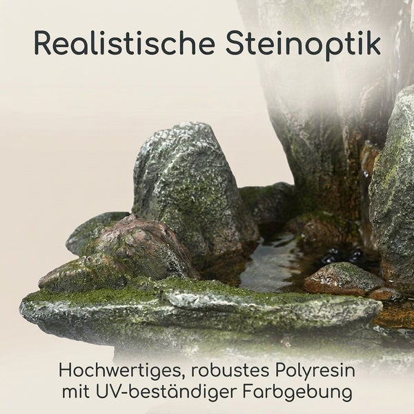 Gartenbrunnen in realistischer Steinoptik aus robustem Polyresin mit UV beständiger Farbgebung