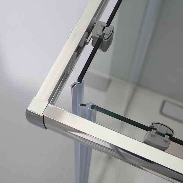 Eckdusche mit Vollrahmen in Profilfarbe Chrom 80x100 cm | Giada