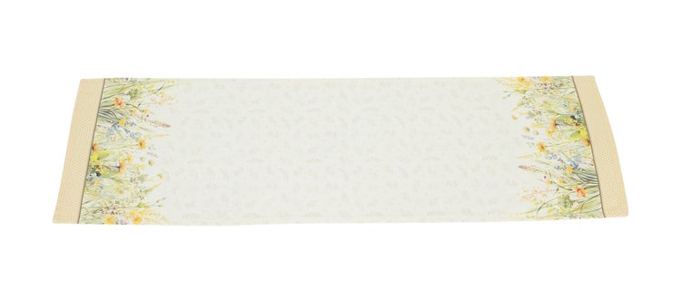FRANK FLECHTWAREN|Tischläufer Strahlende Blüten, 40 x 140 cm, BAUMWOLLE, POLYESTER