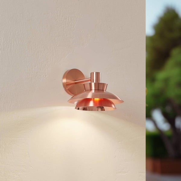 Lucande Wandleuchte außen Thais (spritzwassergeschützt (Modern) in Kupfer aus Edelstahl (1 flammig, E14) - Außenwandleuchten Wandlampe Led Außenlampe Outdoor für Außenwand/Hauswand Haus