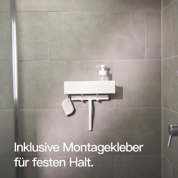 Designfabrik Hamburg Duschablage ohne Bohren Weiß 30cm