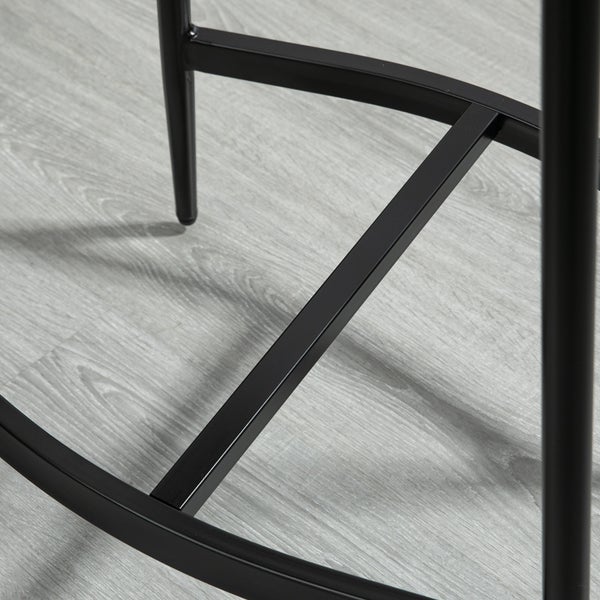 HOMCOM Barhocker 2er Set, Gepolstert Barstuhl mit Fußstütze, Küchenstühle mit Stahlgestell Tresenhocker mit Kunstleder-Optik für Küche, Wohnzimmer, Esszimmer Grau