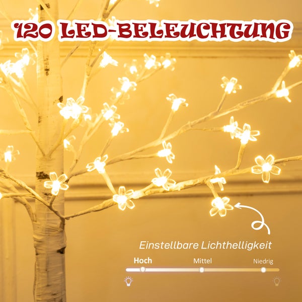 Dekorationsbaum mit 120 LED Lichtern und einstellbarer Helligkeit
