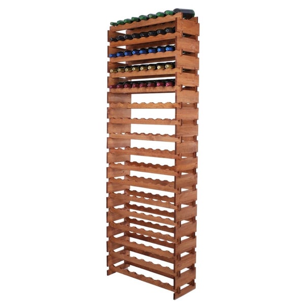 Weinregal VINOTECA FLEX PRO HxBxT 233x84x28cm 136 Flaschen auf 17 Ebenen Massives Kiefernholz Braun geölt