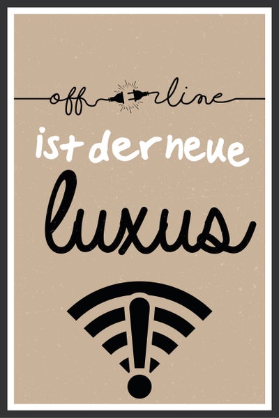 Blechschild | Offline | Luxus | Innen und Außen einsetzbar | Geschenk | Stahlschild mit lustigen Sprüchen | Küche und Wohnzimmer | Deko | STA2198, Format: 20x30cm