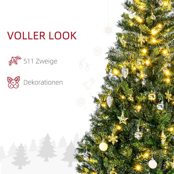 HOMCOM Weihnachtsbaum, Ø95 x 150H cm, PVC, Grün