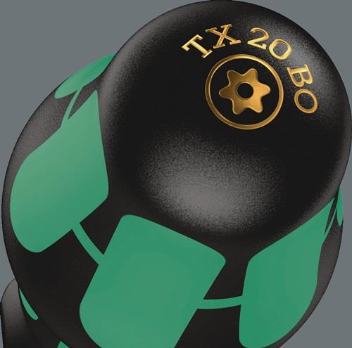 Griff eines Wera Schraubendrehers TX20 BO mit grünem Muster