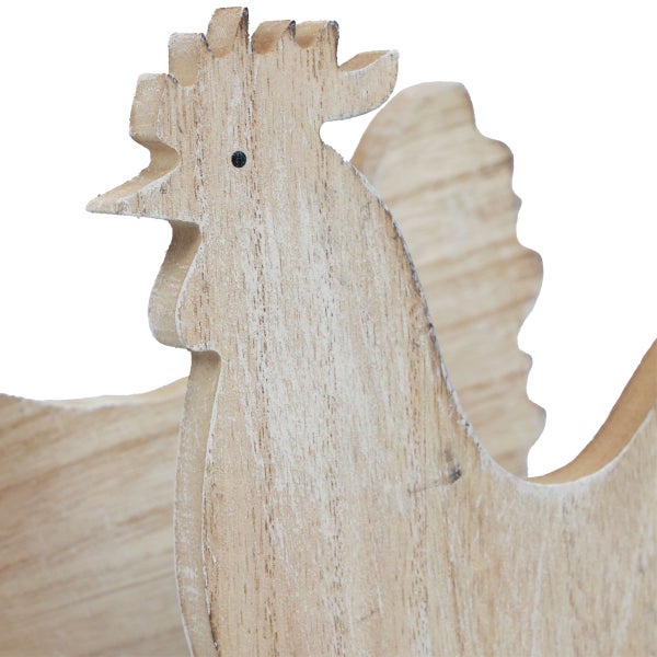 Dekorative Hahnfigur aus Holz