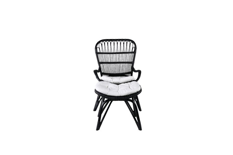 Ella Loungestuhl schwarz. 66 X 131 X 95 cm