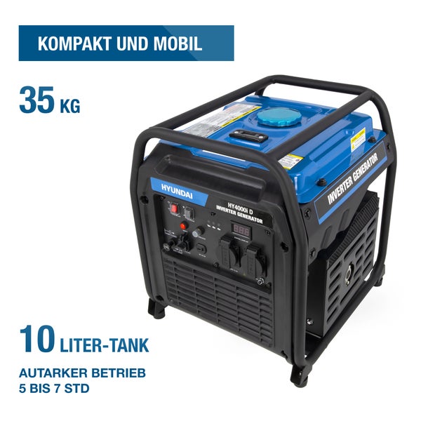Hyundai Inverter Stromerzeuger HY4000i D mit Rahmen