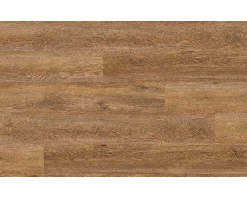 Laminat- oder Vinylboden in brauner Eichenholzoptik mit sichtbarer Holzmaserung.