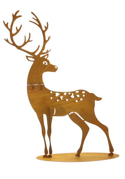 FRANK FLECHTWAREN | Hirsch Rost, groß, METALL, 55 x 10 x 75 cm