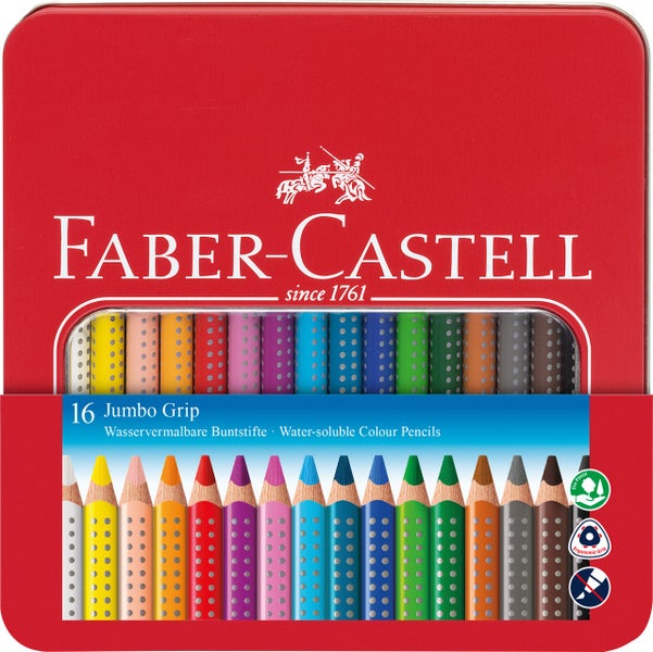 Faber-Castell Buntstifte Jumbo Grip 16er Set Metalletui