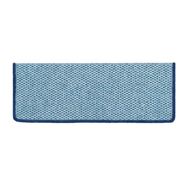 FLOORDIREKT Stufenmatte Kalkutta - Sisaloptik - Schlingenpol - Selbstklebend - Blau - Rechteckig - 23,5 x 65 cm