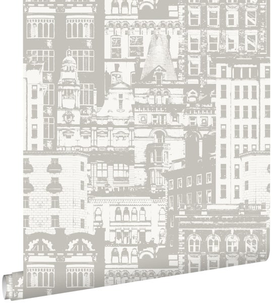 Tapetenrolle mit Gebäudemuster