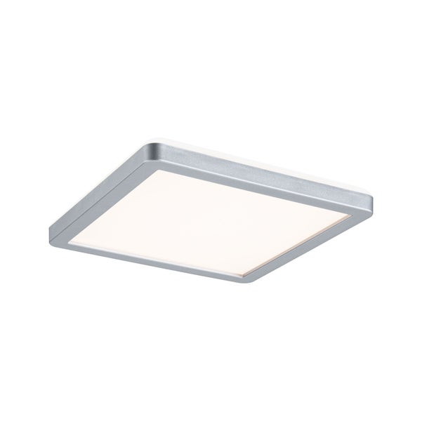 Quadratische LED Deckenleuchte mit flachem Design und metallischem Rahmen für eine moderne Innenbeleuchtung.