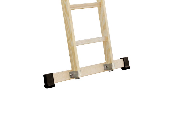 PROREGAL Sprossen-Anlegeleiter Holz mit Traverse 12 Sprossen