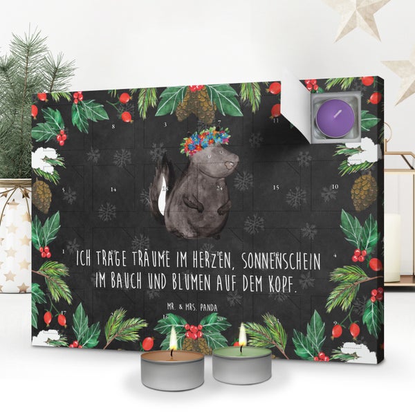 Mr. & Mrs. Panda Duftkerzen Adventskalender Stinktier Mädchen - Schwarz