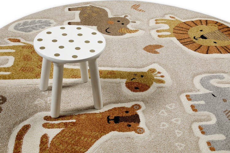Kinderteppich Sand Beige meliert Nala & Friends Smart Kids 120 cm rund