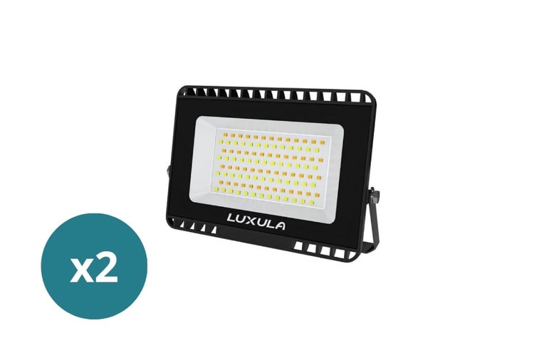 LUXULA 2er-Set LED-Strahler CCT LED Fluter Flutlichtstrahler Kaltweiß bis Warmweiß Außenstrahler 50W 5000lm IP65