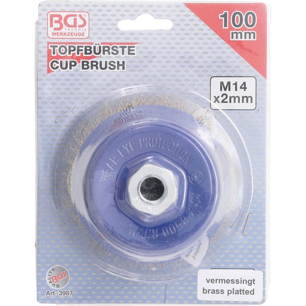 BGS Topfbürste Aufnahme M14 x 2 Ø 100 mm x 67 mm - 3987