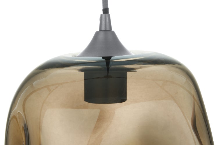 Organische Glas lampe in Beige, Hängelape Glaskugel 34 cm | Wohnzimmer Esszimmer Leuchte