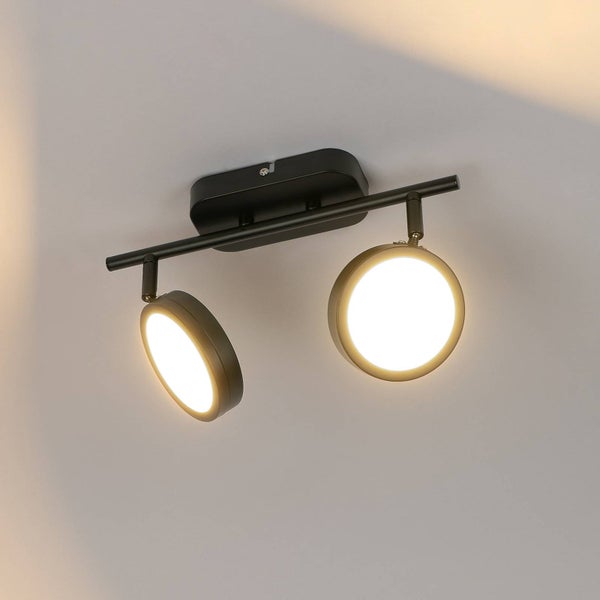 Deckenleuchte mit zwei runden LED Strahlern