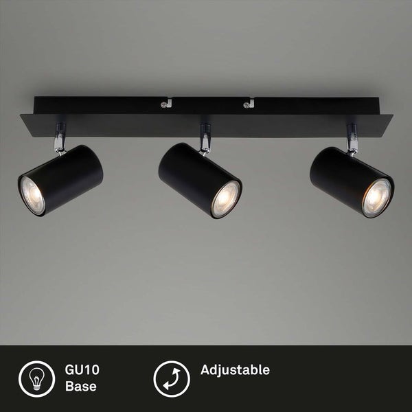 Deckenspot Schwenkbar Deckenlampe 3xGU10 max. 40W Schwarz Briloner