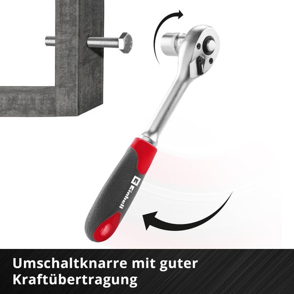 Einhell L-CASE 37-tlg. Bit- und Ratschen-Set (25-mm-Bits, Ratsche, Schnellwechselbithalter, Steckschlüssel, Adapter, Stecknussverlängerung inkl. Aufbewahrungsbox)