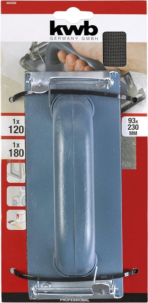 kwb Handschleifer-Set  3-tlg. inkl. Schleifklotz mit Klemmvorichtung und Schleifgitter 93 mm x 230 mm (2 Stk.)